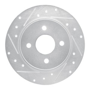 Ford Ecosport Brake Rotor (1) - Rear Left - R1 Concepts - Drilled & Slotted - Silver - `18-`22